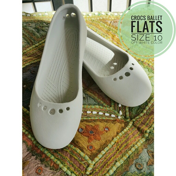 crocs white flats